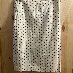Express pencil polka dot white and black skirt.